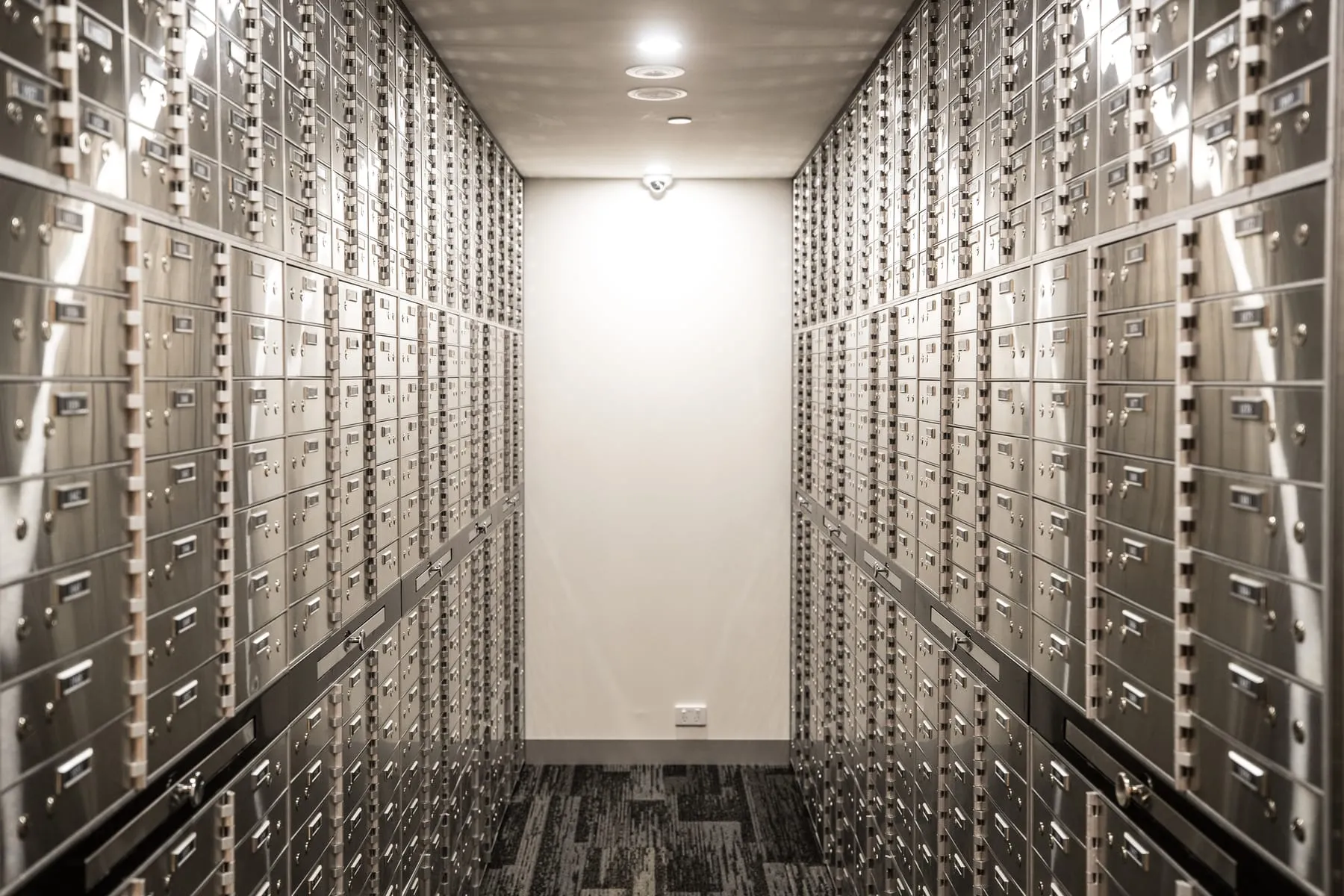 Vault corridor lined with safety deposit boxes at Fortis Vaults